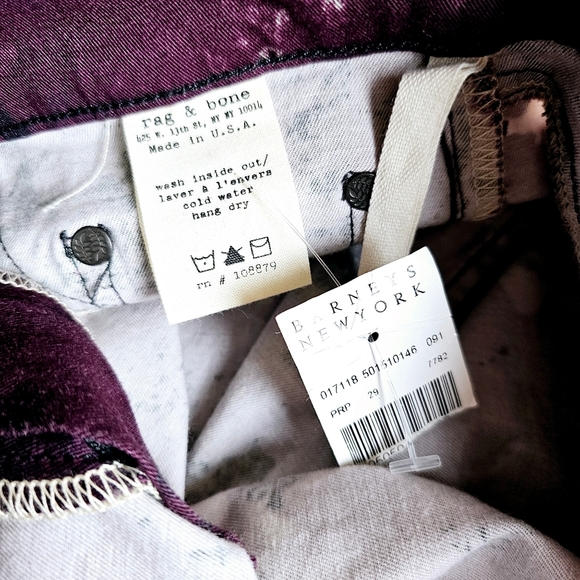 Rag & Bone Galaxy Print Legging Skinny Ankle Jeans, Purple, Size 29 - Picture 10 of 13